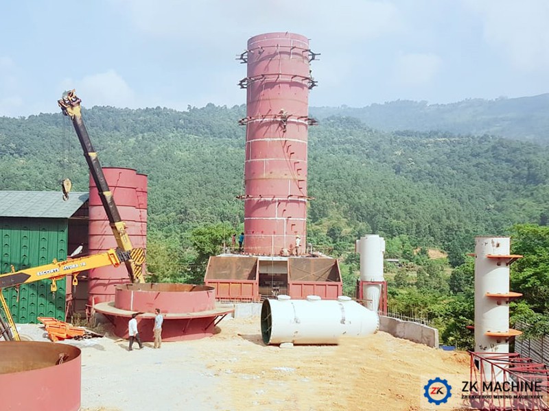 Nepal lime shaft kiln 100TPD Production line Project